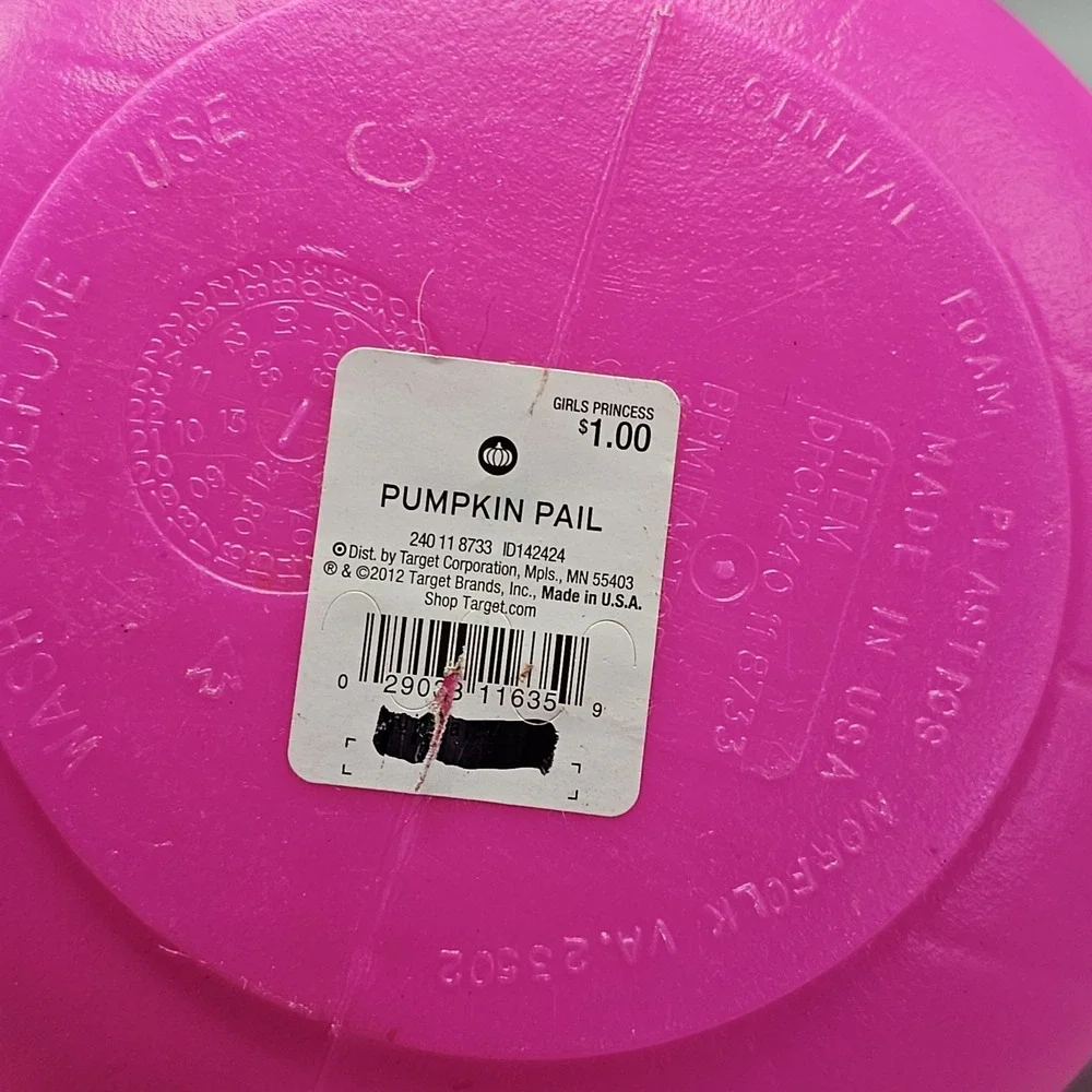 General Foam PAIR (2) Pink Pumpkin Jack-O-Lantern Candy Buckets Pails Made USA